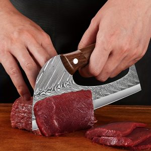 Kitchen Knife Household Slicing Forged 50Cr15MoV Steel Wood Handle 24cm Blade S