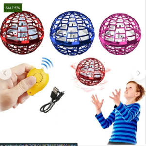 Flying Ball Toys Globe Shape Magic Controller Mini Flying Toy, Built-in RGB Lights Spinner 360°